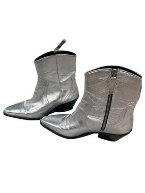 Zara Metallic Silver Booties size 9